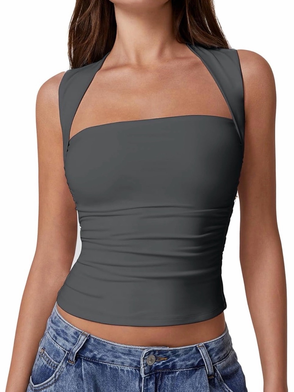 Women's Charcoal Halter Tube Top